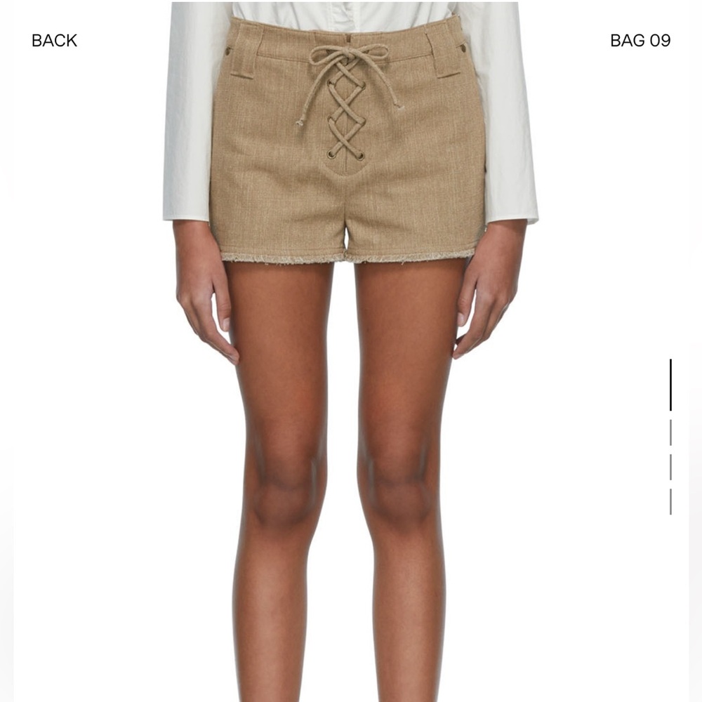 Open YY Beige Cotton Shorts